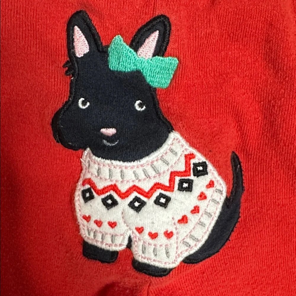 Carter’s Scottie Dog 2-Piece Holiday Outfit Long Sleeve Bodysuit + Red Pants 6M